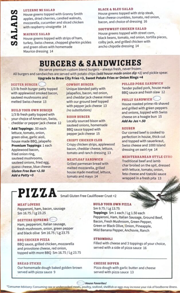 Ma Deeters Menu 2