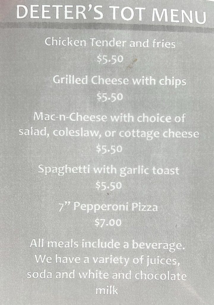 Ma Deeters Menu 5