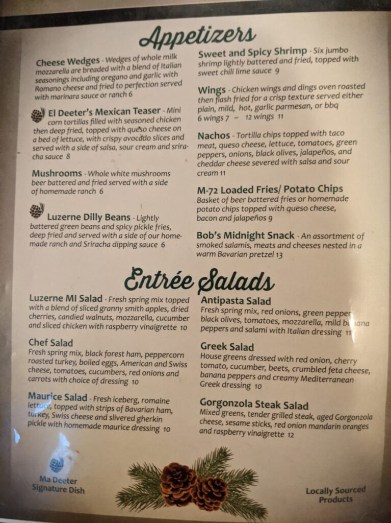 Ma Deeters Menu 6