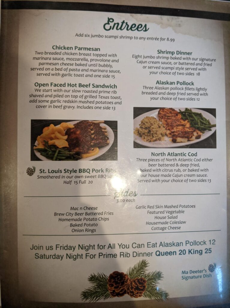 Ma Deeters Menu 8